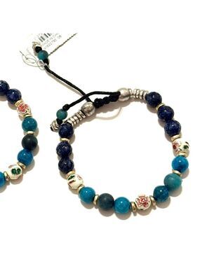 J. JILL | Blue Semi-Precious Stone Slider Beaded Bracelet | NWT $39